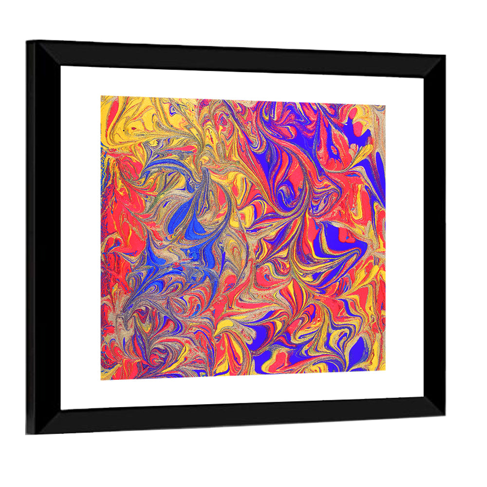 Vibrant Marbled Swirl Abstract Wall Art