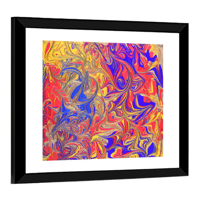 Vibrant Marbled Swirl Abstract Wall Art