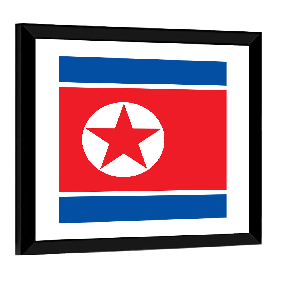 North Korean Flag Graphic Wall Art