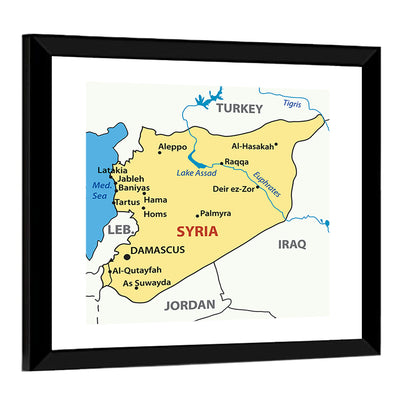 Map of Syria Wall Art