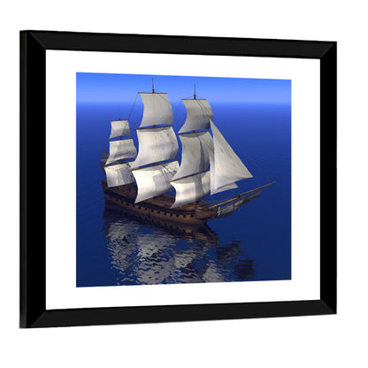 Three-masted Sailing Ship at Sea Wall Art