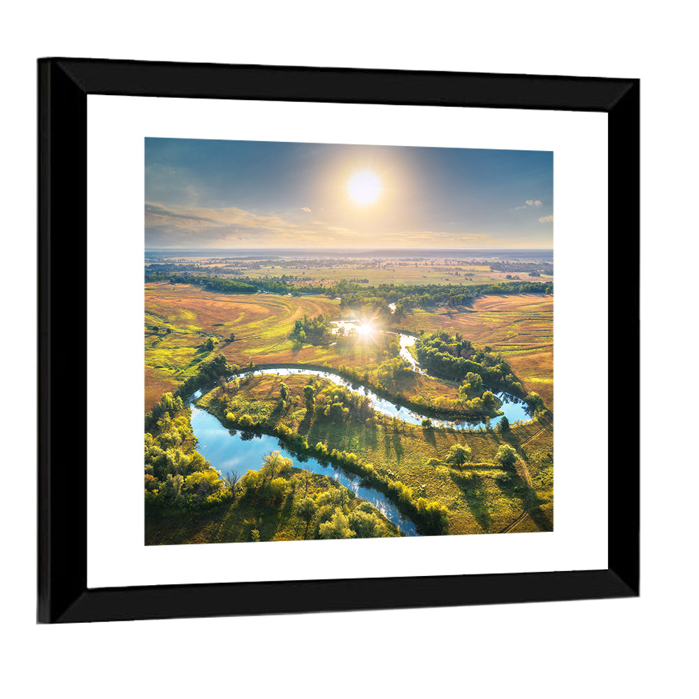 Meandering River at Summer Sunrise Wall Art
