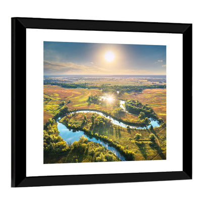 Meandering River at Summer Sunrise Wall Art