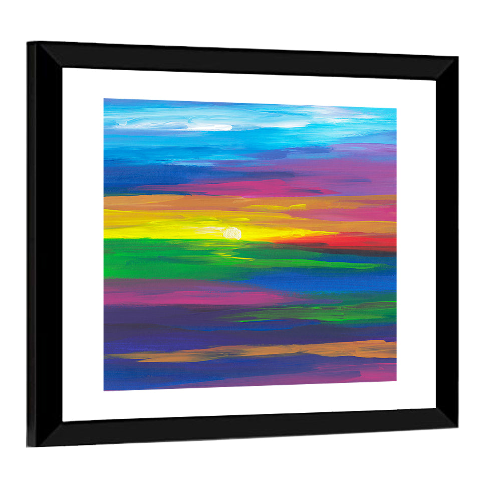 Colorful Abstract Sunset Wall Art