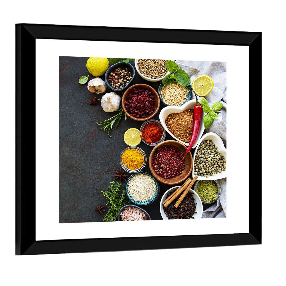 Heart-shaped Spice Bowls Still Life Wall Art