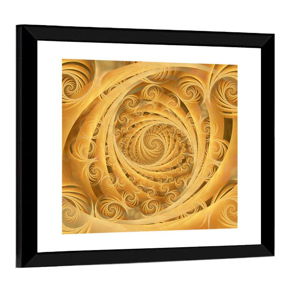 Wispy Gold Spirals Pattern Wall Art