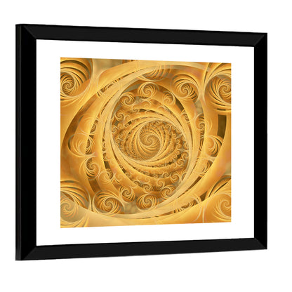 Wispy Gold Spirals Pattern Wall Art
