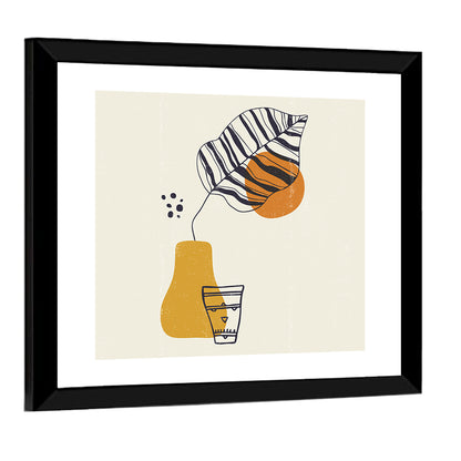 Striped Leaf Minimalist Botanical Wall Art