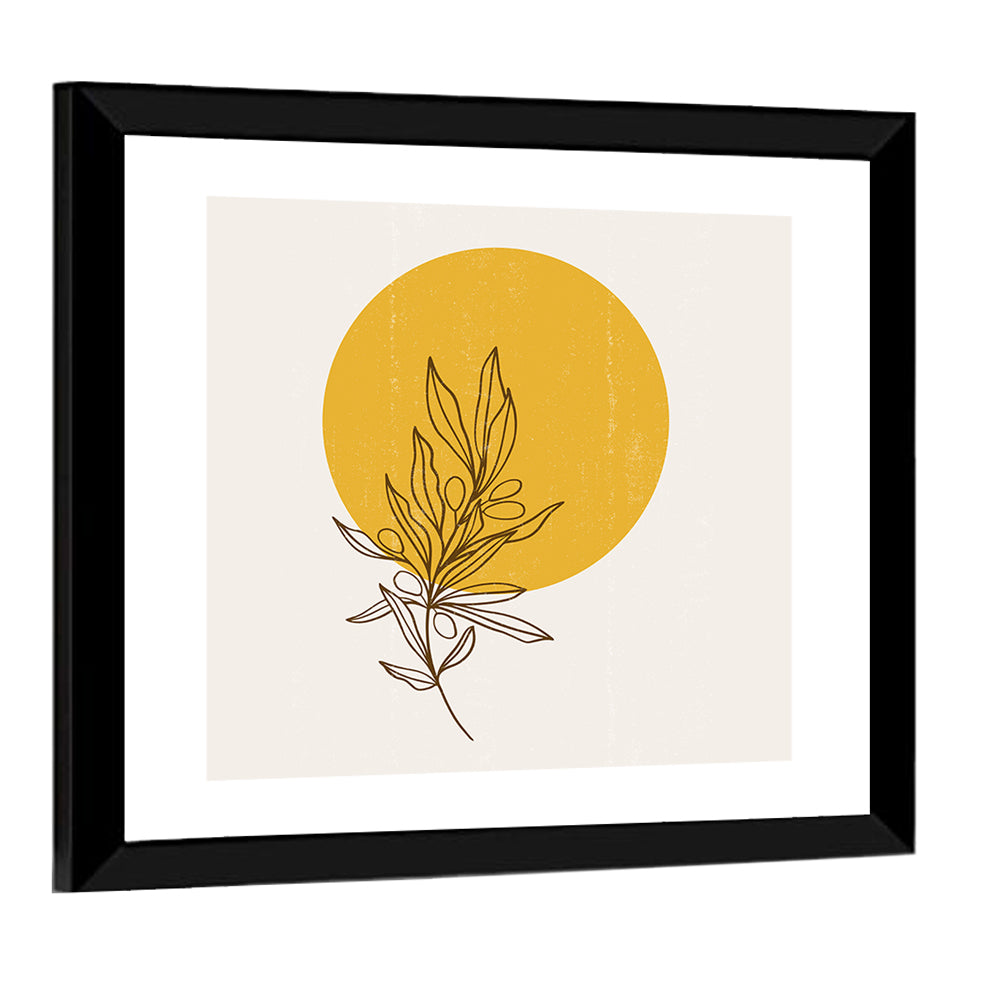 Olive Branch Sun Line Wall Art