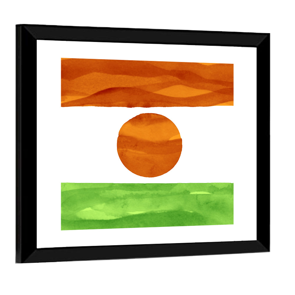 Niger Flag Watercolor Tricolor Wall Art