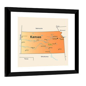 Map Of Kansas Wall Art