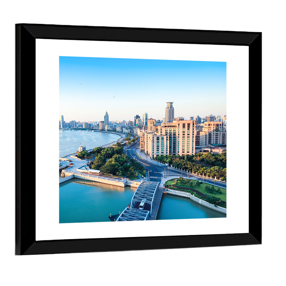 Huangpu River Shanghai Skyline Wall Art