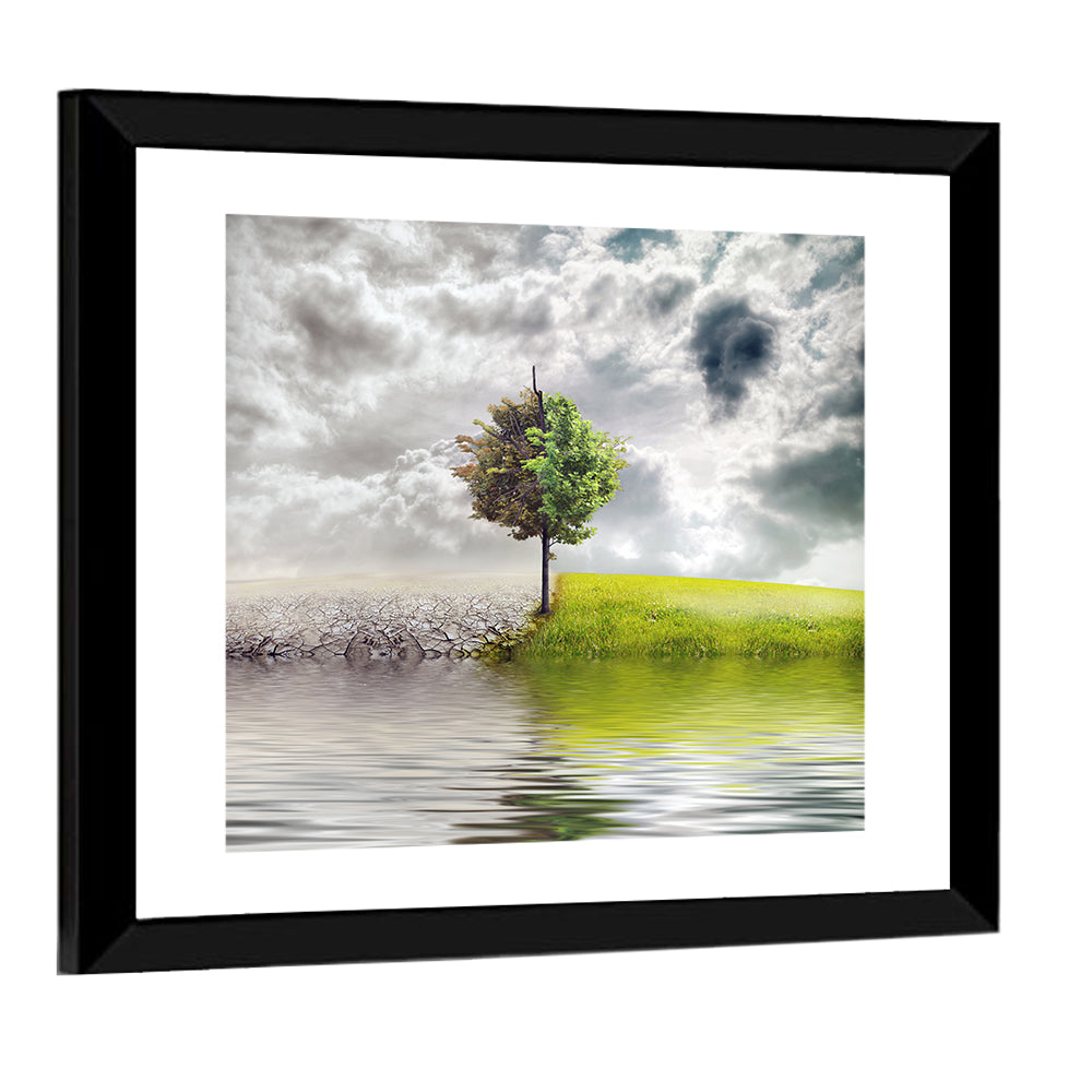 Tree Between Life and Decay Wall Art