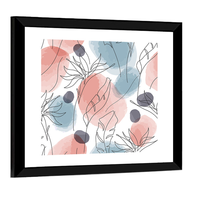 Bird of Paradise Leaf Pattern Wall Art as a framed print