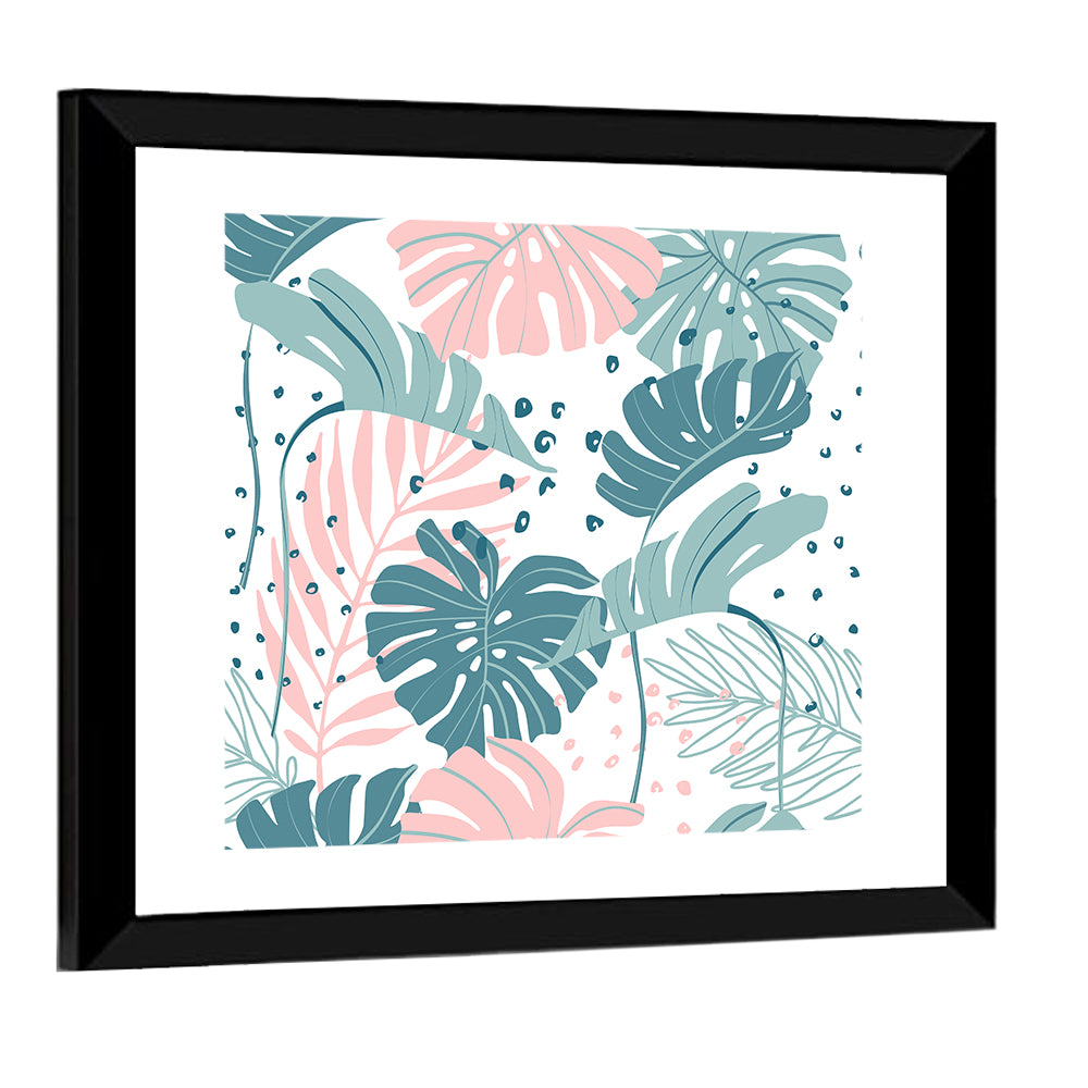 Minimal Tropical Leaf Pattern Wall Art