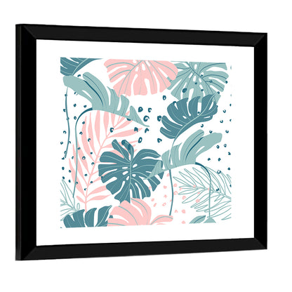 Minimal Tropical Leaf Pattern Wall Art