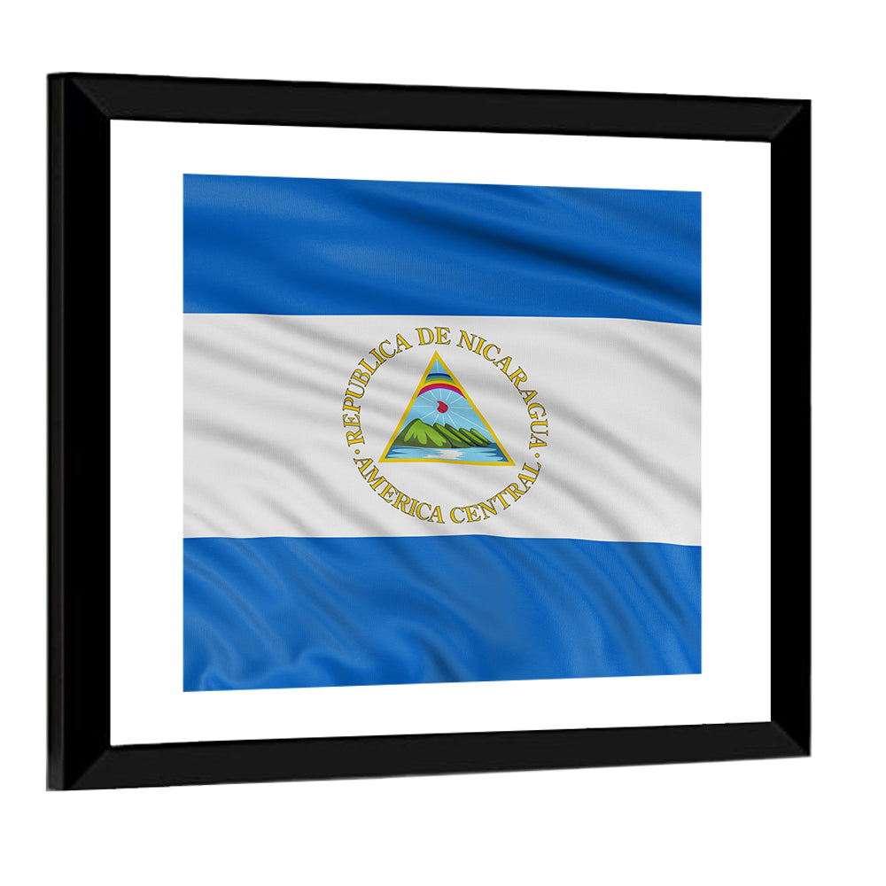 Nicaraguan Flag with Emblem Wall Art