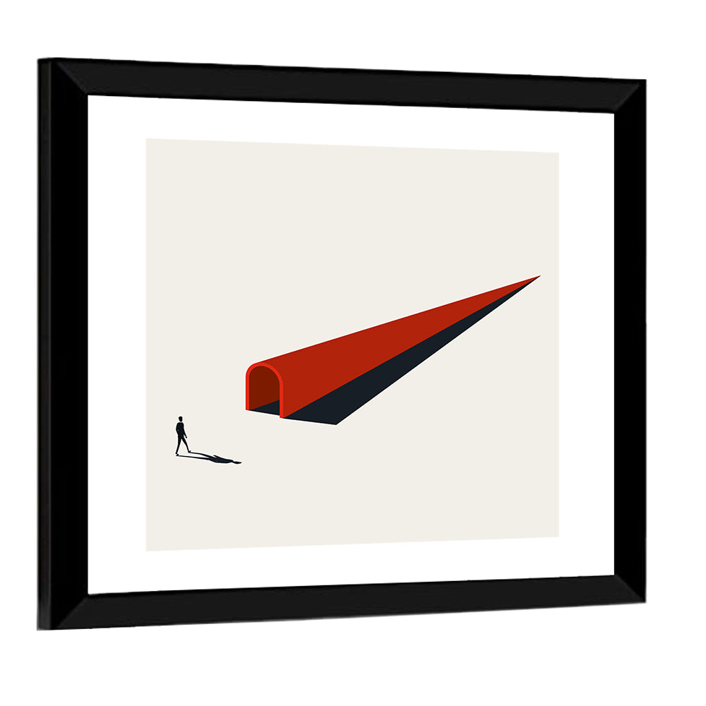 Silhouette in Red Tunnel Wall Art