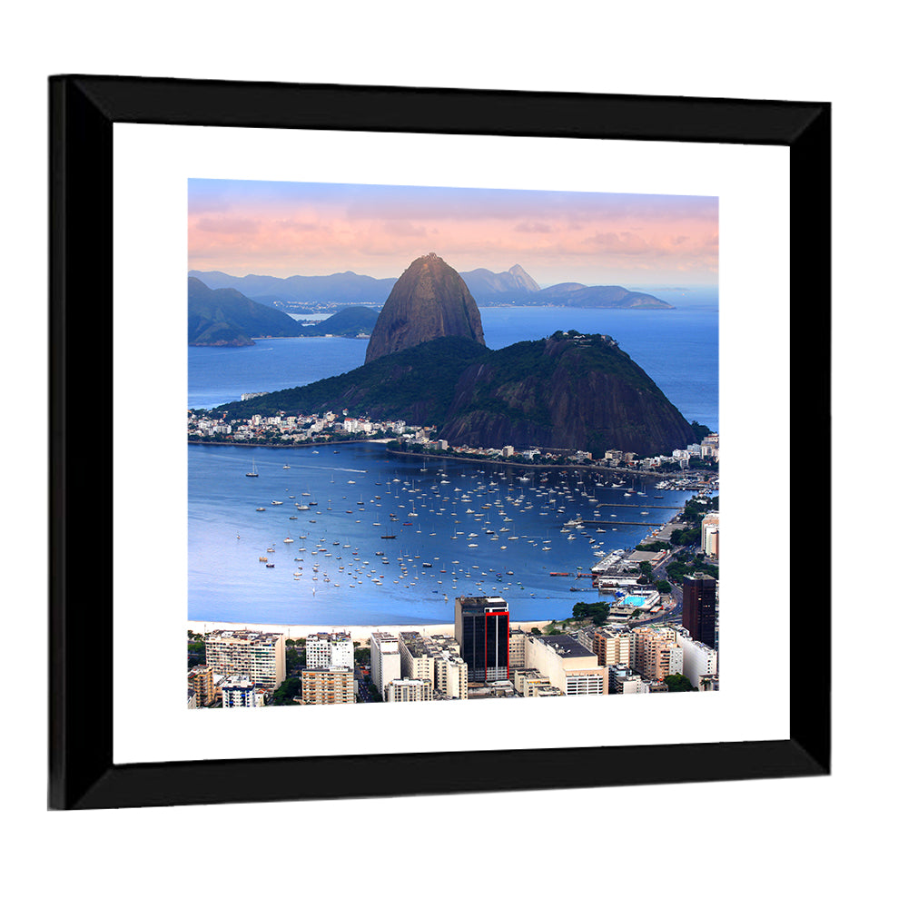 Rio De Janeiro Bay with Sugarloaf Mountain Wall Art