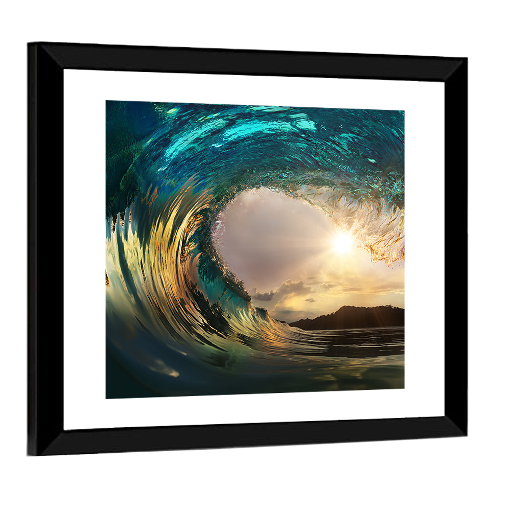 Sunset Barrel Wave Wall Art