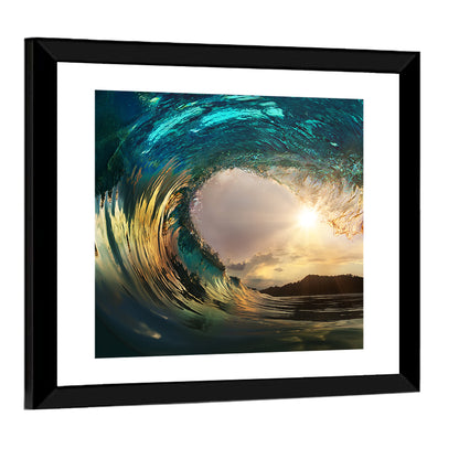 Sunset Barrel Wave Wall Art