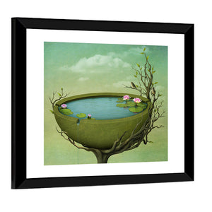 Beautiful Lake With Flowers Wall Art