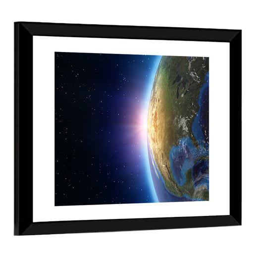 North America at Sunrise from Space Wall Art