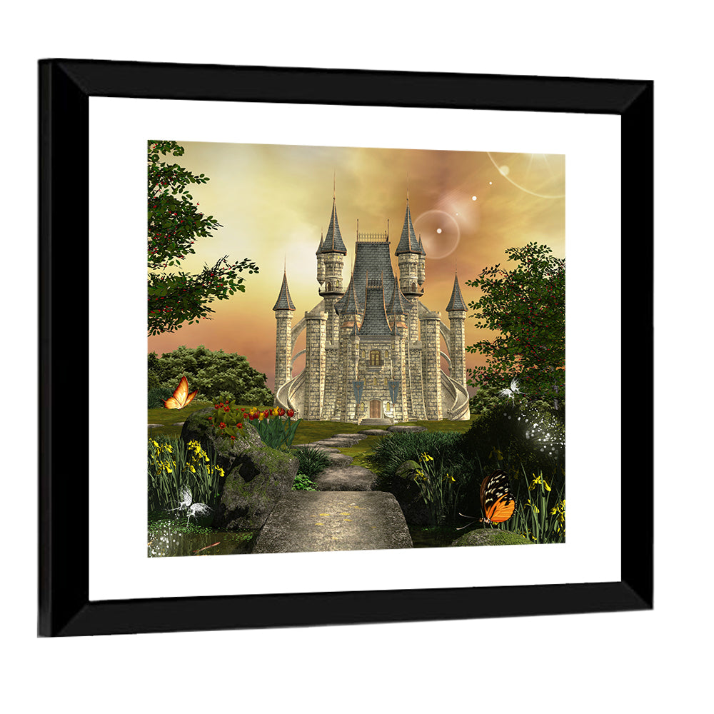 Castle in an Enchanted Garden Wall Art