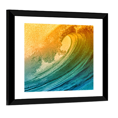 Barrel Wave at Sunset Wall Art