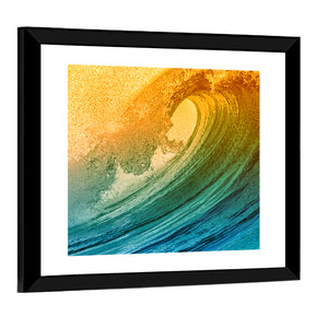 Big Ocean Wave With Sunset Wall Art