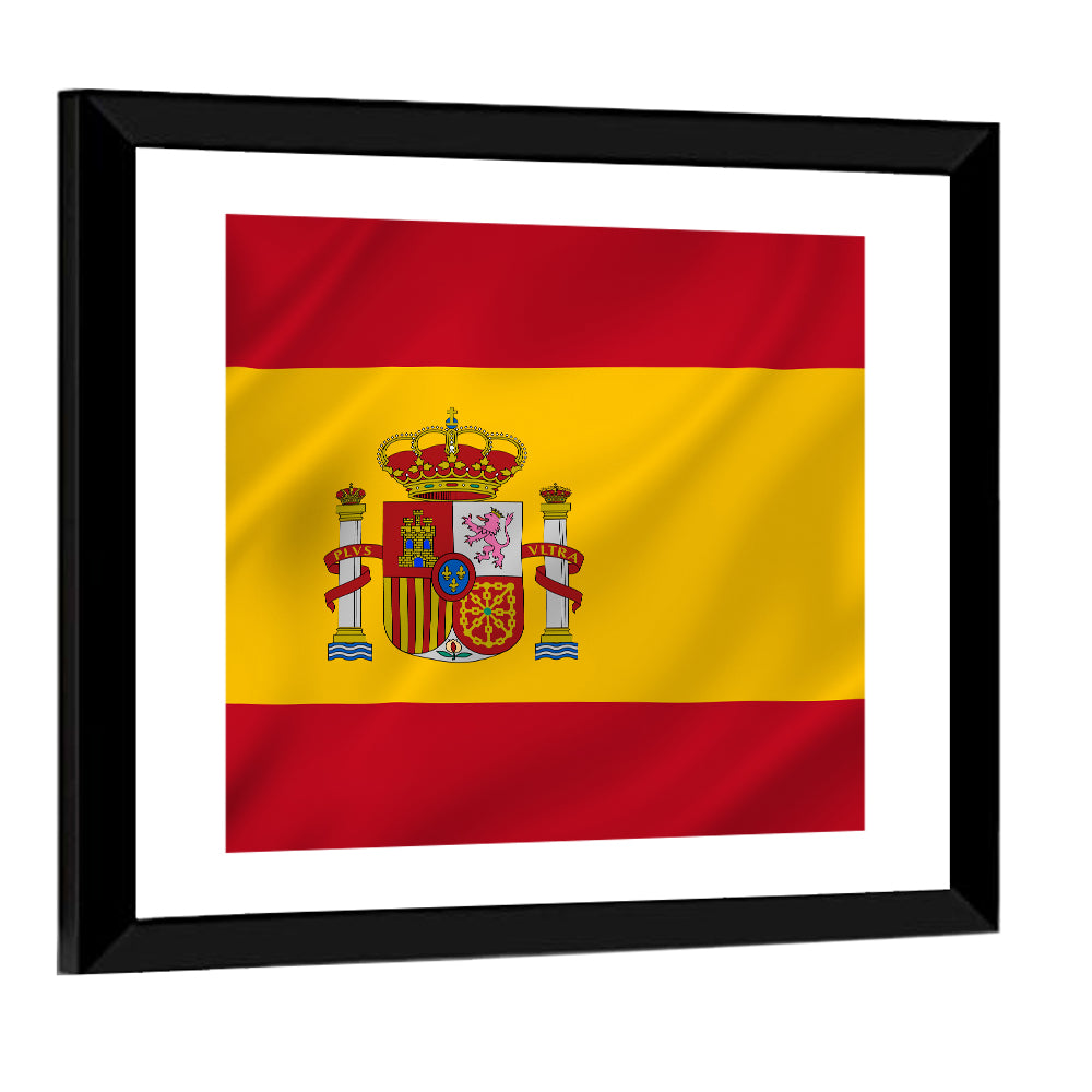Spanish Flag with Coat of Arms Wall Art