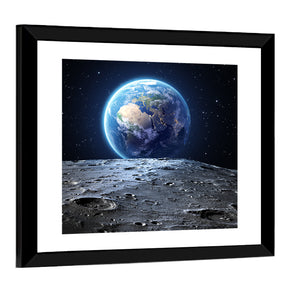 Blue Earth From Moon Wall Art