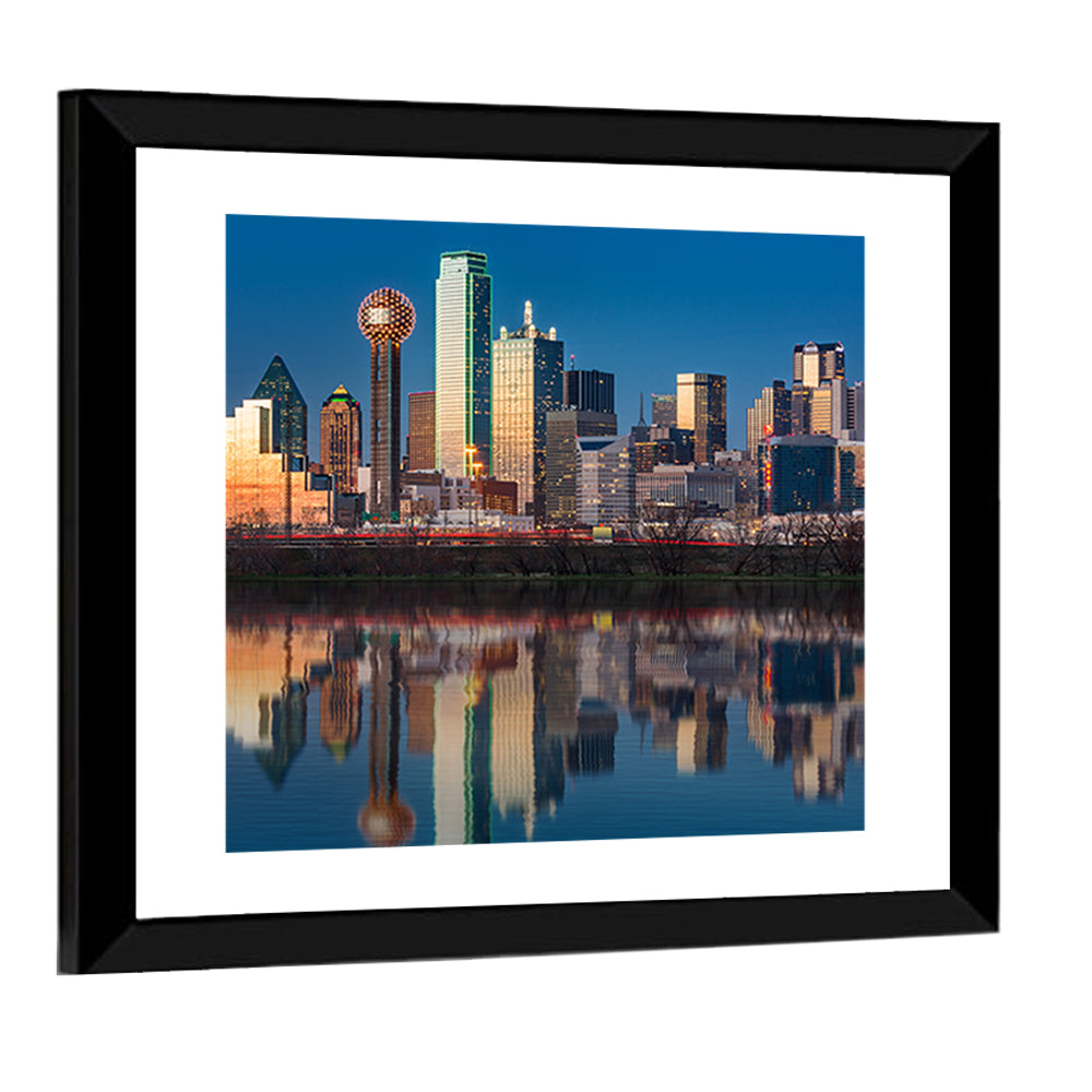 Dallas Skyline at Sunset Wall Art