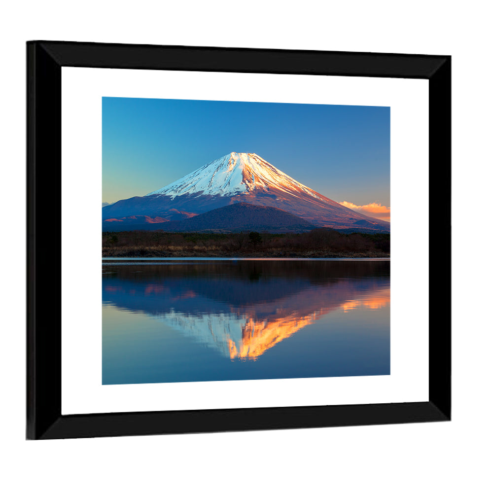 Mount Fuji Reflected on Lake Shoji Wall Art