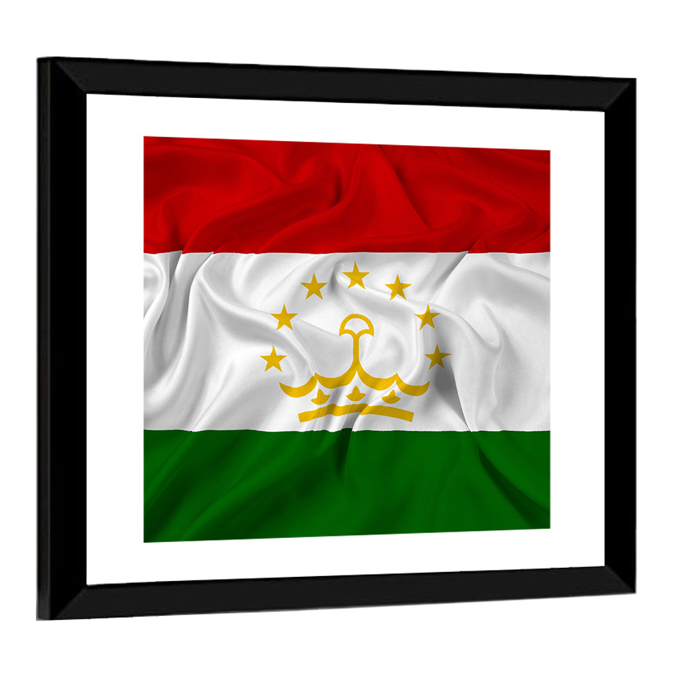 Tajikistan Flag with Crown Emblem Wall Art