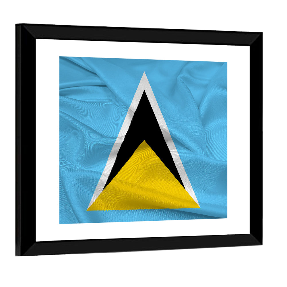 Saint Lucia Flag Geometric Design Wall Art