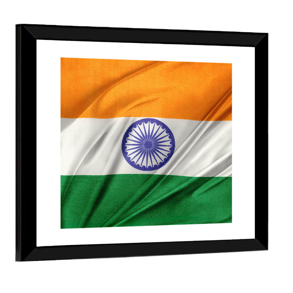 Indian Tricolor with Ashoka Chakra Wall Art