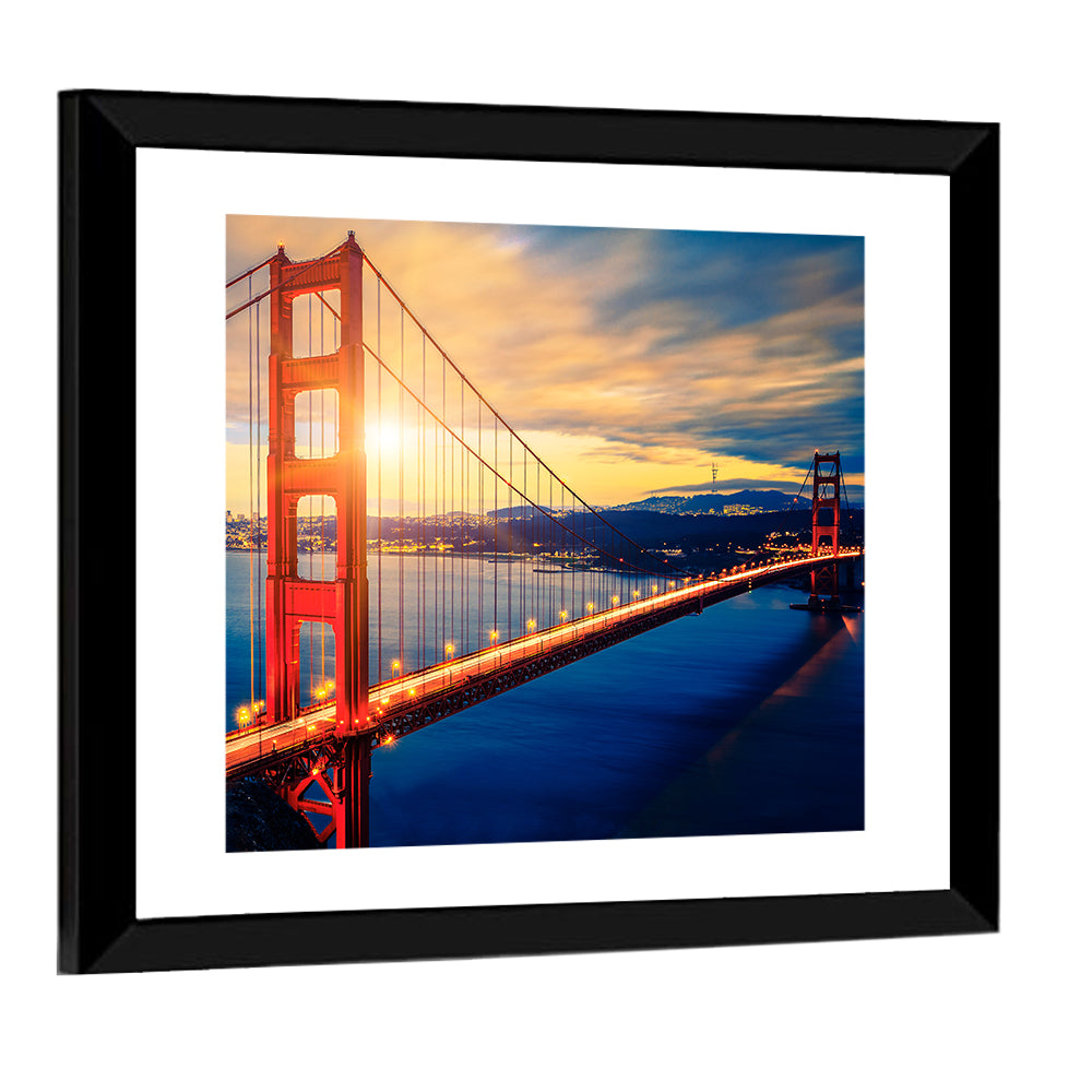 Golden Gate Bridge At Sunrise Wall Art