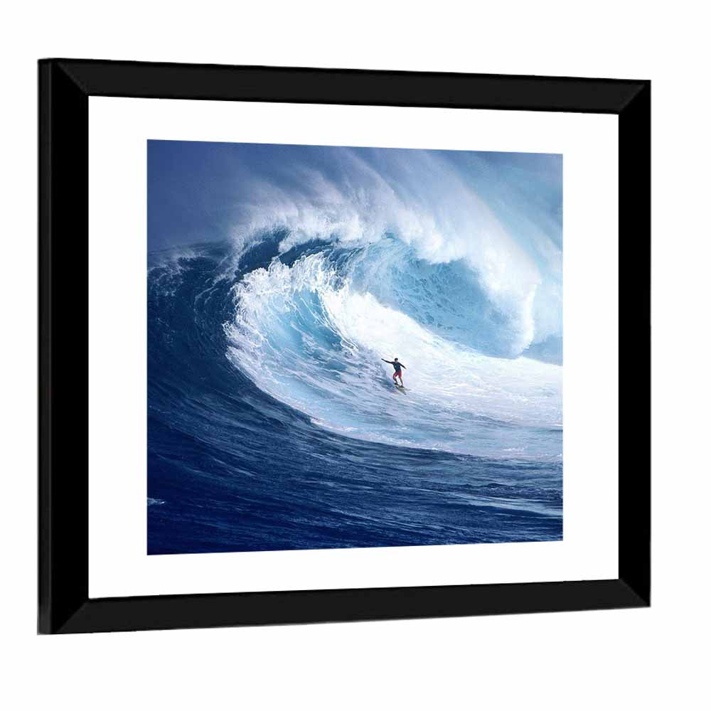 Surfer in Barrel Wave Wall Art