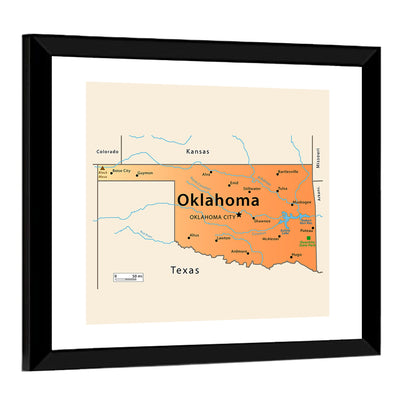 Oklahoma Map Wall Art