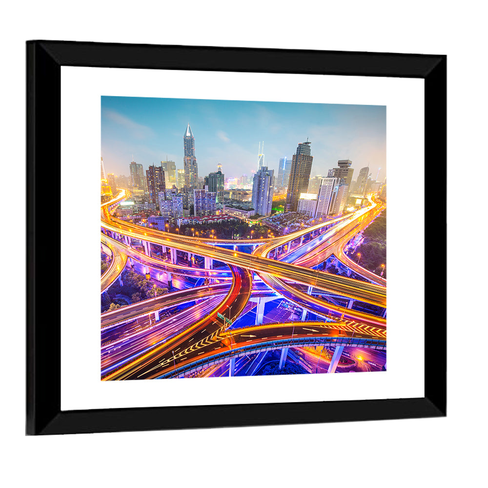 Shanghai Highway Skyline Wall Art