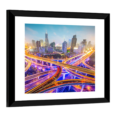 Shanghai Highway Skyline Wall Art