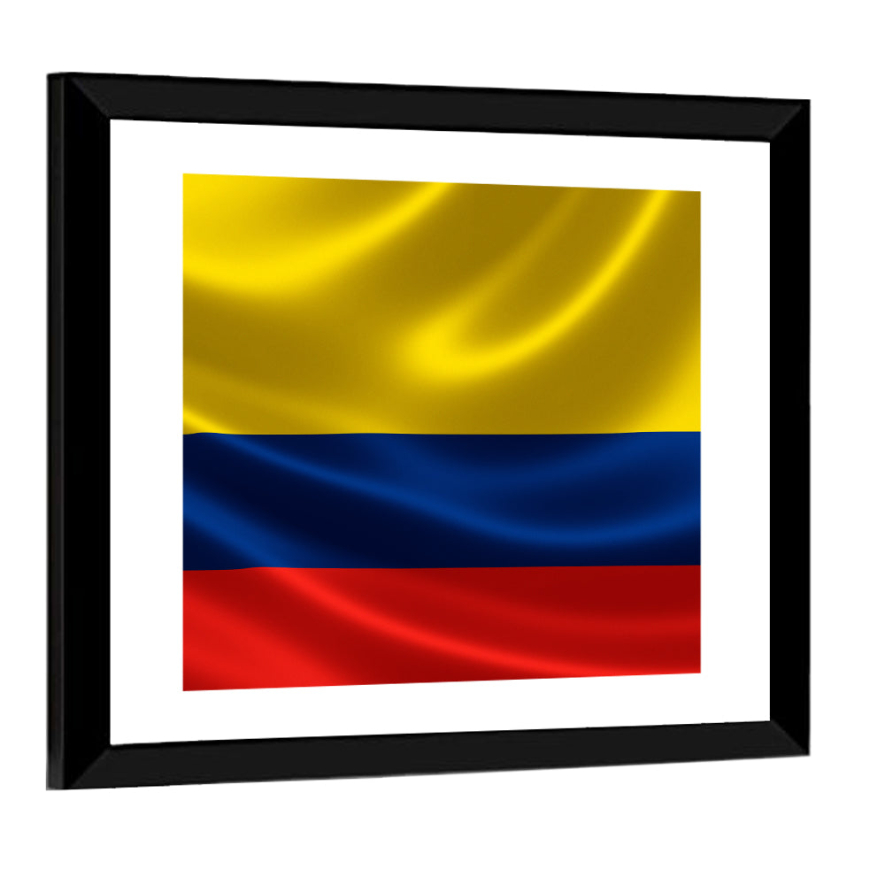 Colombian Flag with Rippling Texture Wall Art