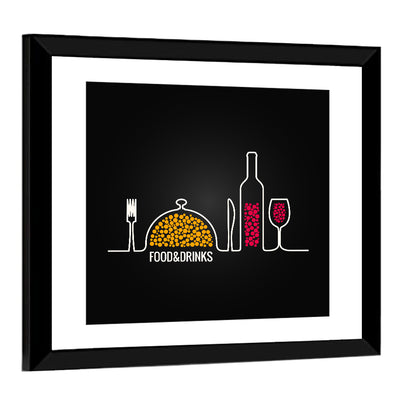 Minimalist Food and Drink Line Wall Art