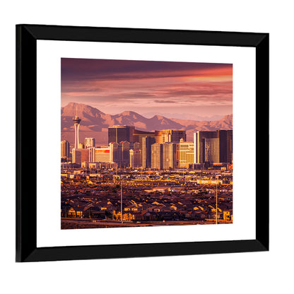 Las Vegas Strip Skyline Sunset Wall Art