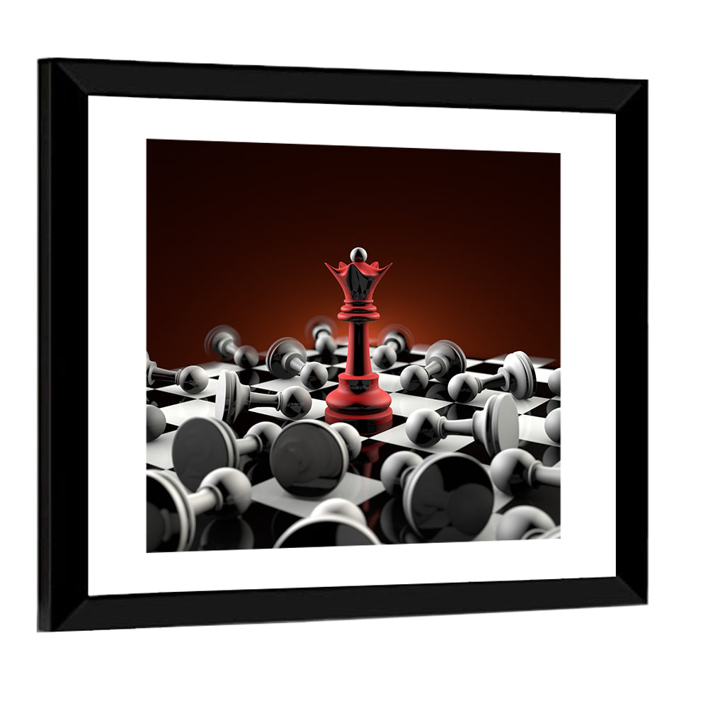 Red Queen Chess Composition Wall Art