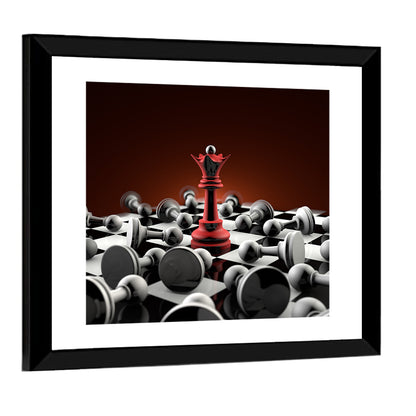 Red Queen Chess Composition Wall Art