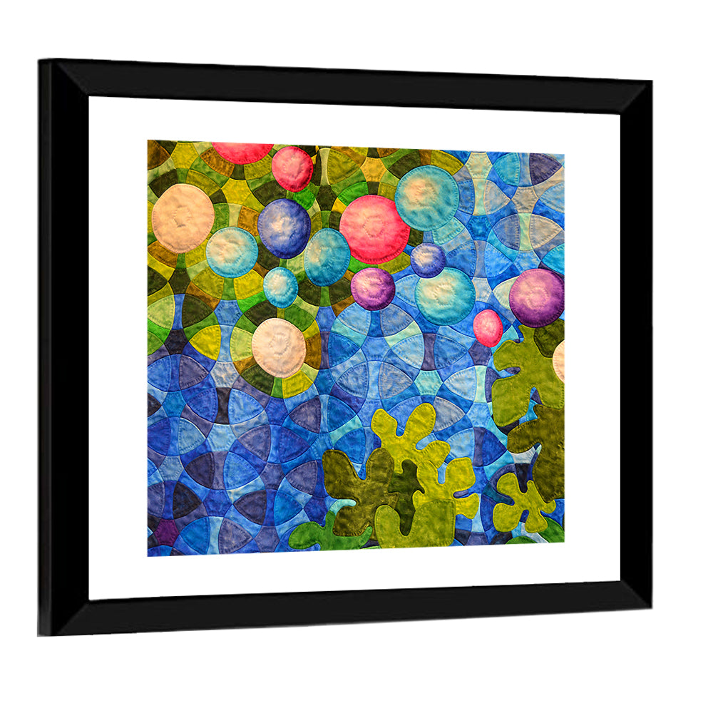 Colorful Quilted Circle Pattern Wall Art