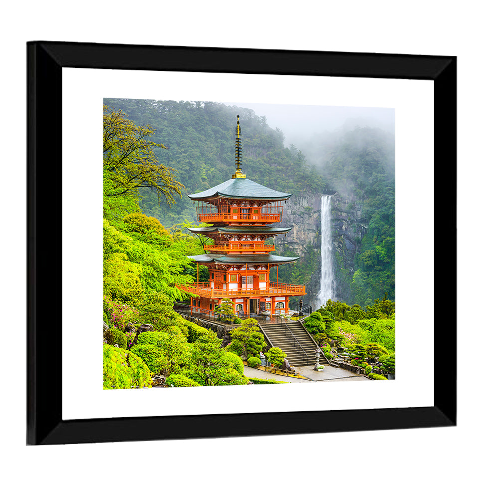 Seiganto-ji Pagoda at Nachi Falls Wall Art