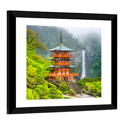 Pagoda Of Seigantoji & Nachi No Taki Waterfall Wall Art